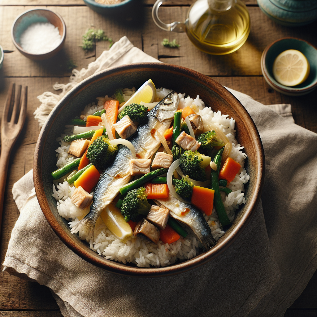 Arroz con Pescado y Verduras