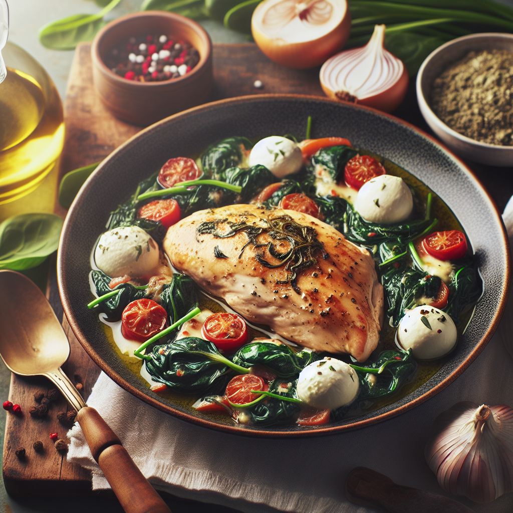 Pollo con Espinacas y Mozzarella