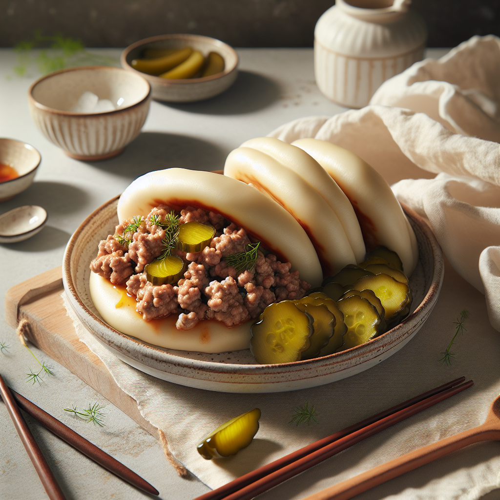 Baos de Carne Picada de Cerdo con Encurtidos
