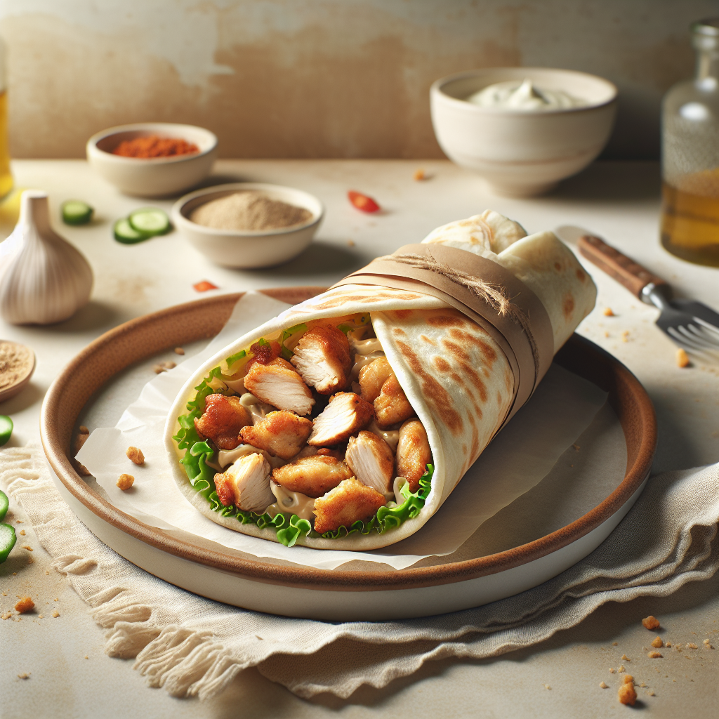 Rollito de Shawarma Frito con Pollo