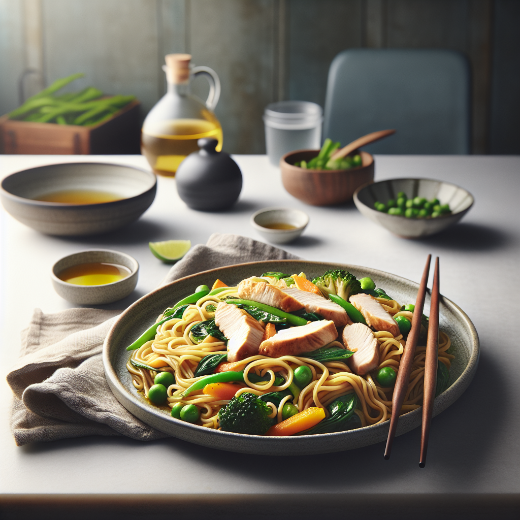 Fideos con Pollo y Verduras