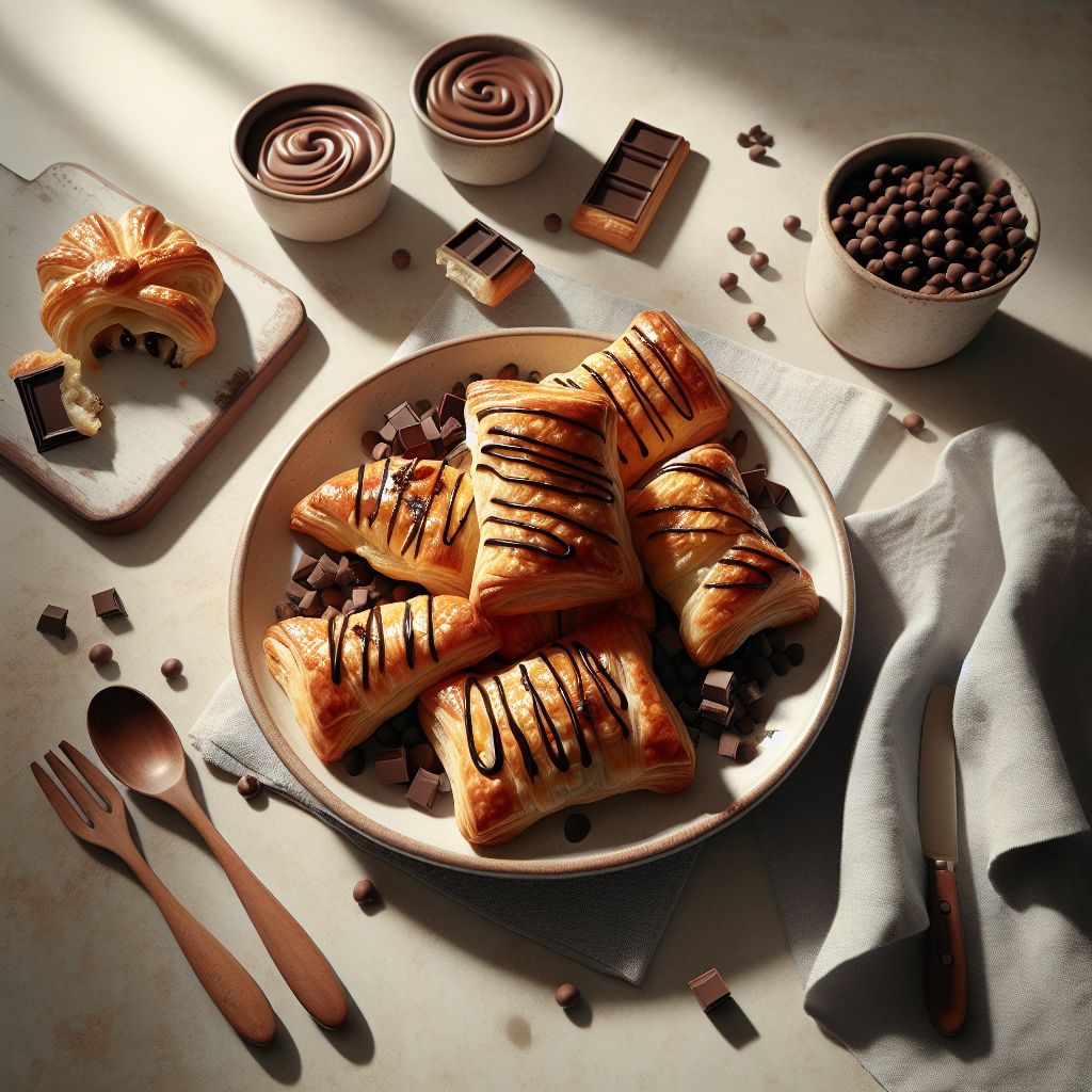 Napolitanas de hojaldre y chocolate