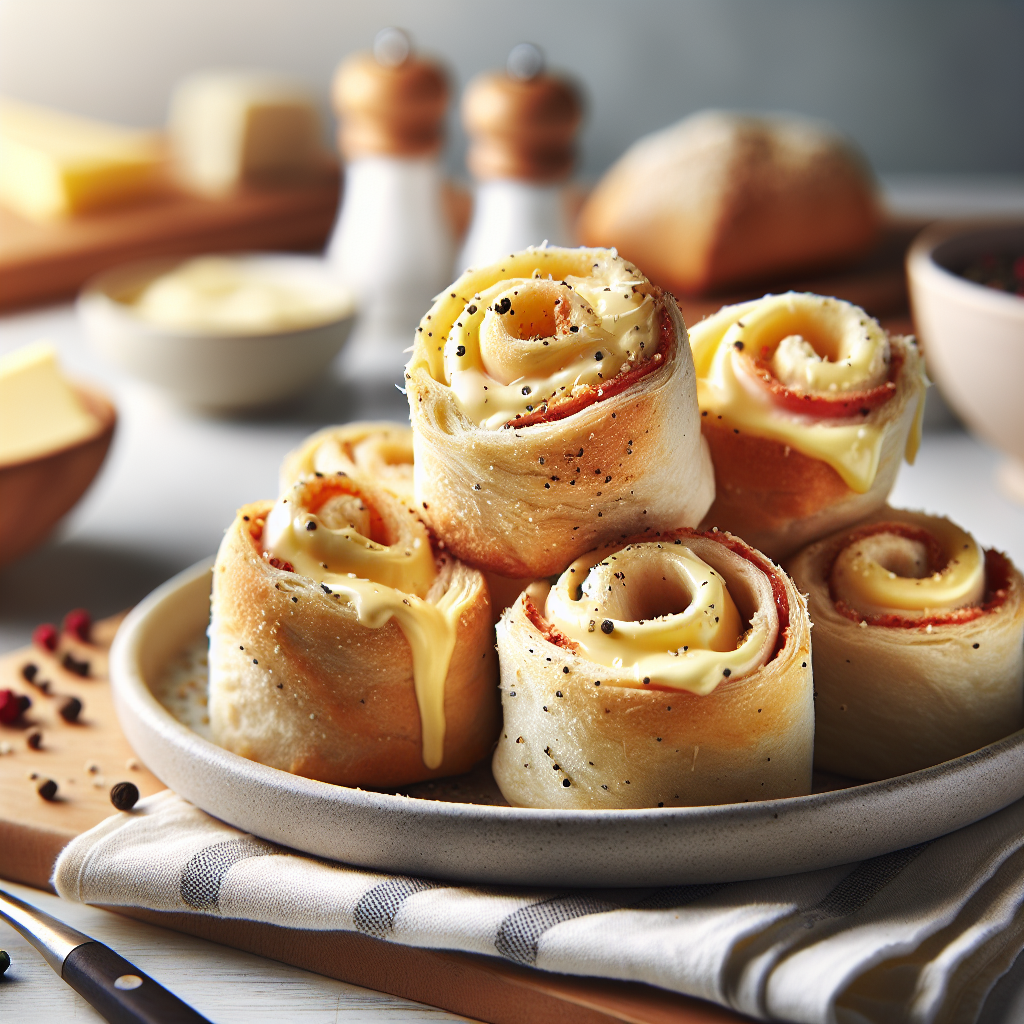 Rollos de pimiento y queso crema irresistibles