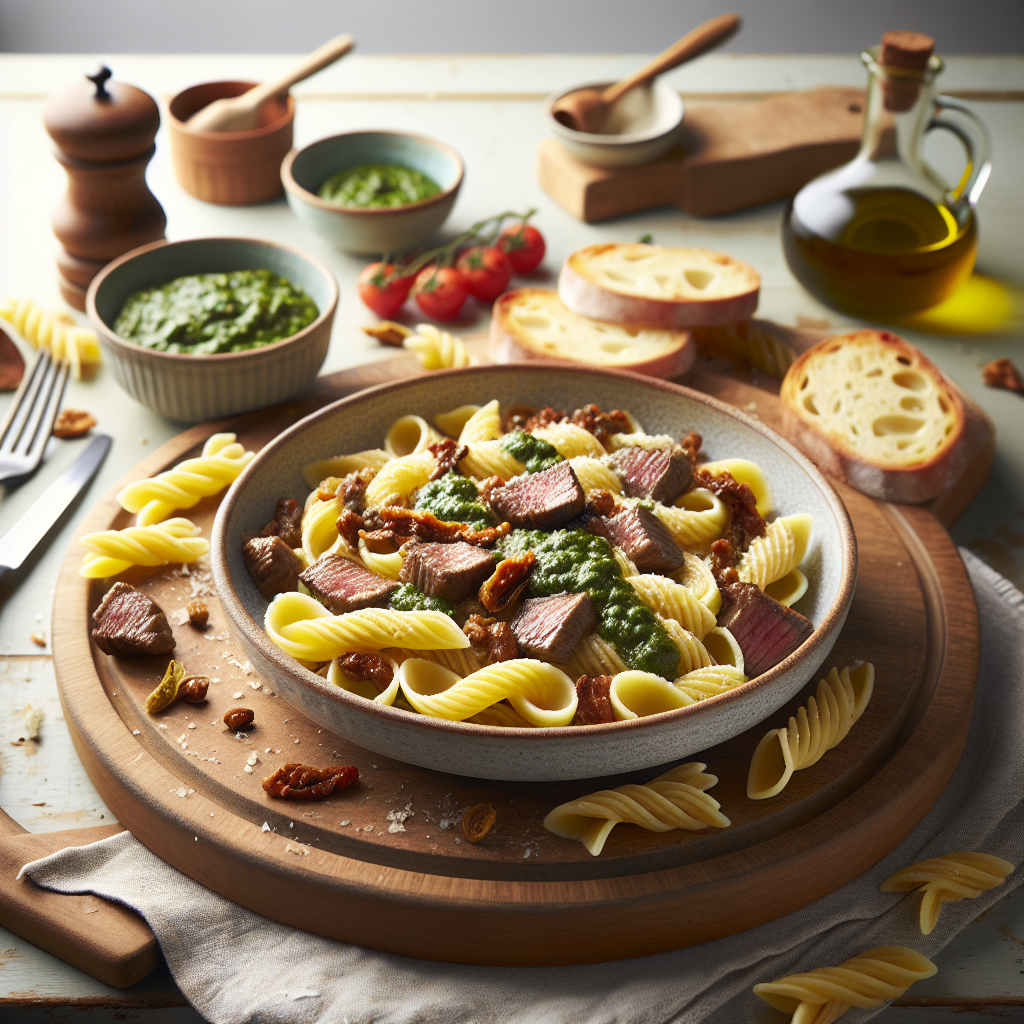 Gemelli con Ragout de Ciervo y Pesto: Un Festín Italiano
