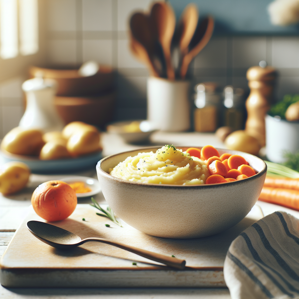 Puré de patatas y zanahorias cremoso y reconfortante