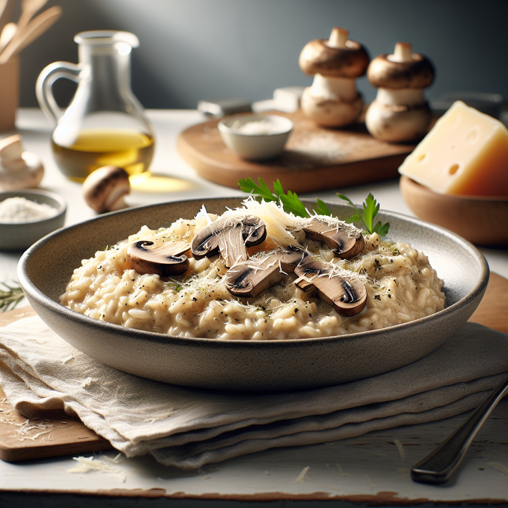 Risotto de Setas Cremoso con Parmesano