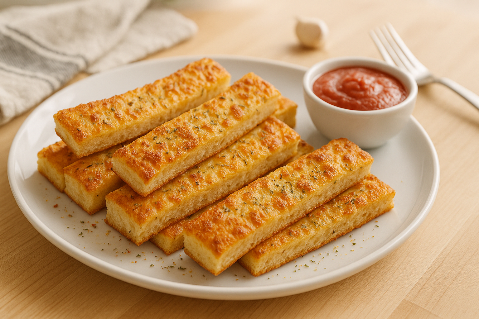 Palitos crujientes de pan estilo Pizza Hut en freidora de aire