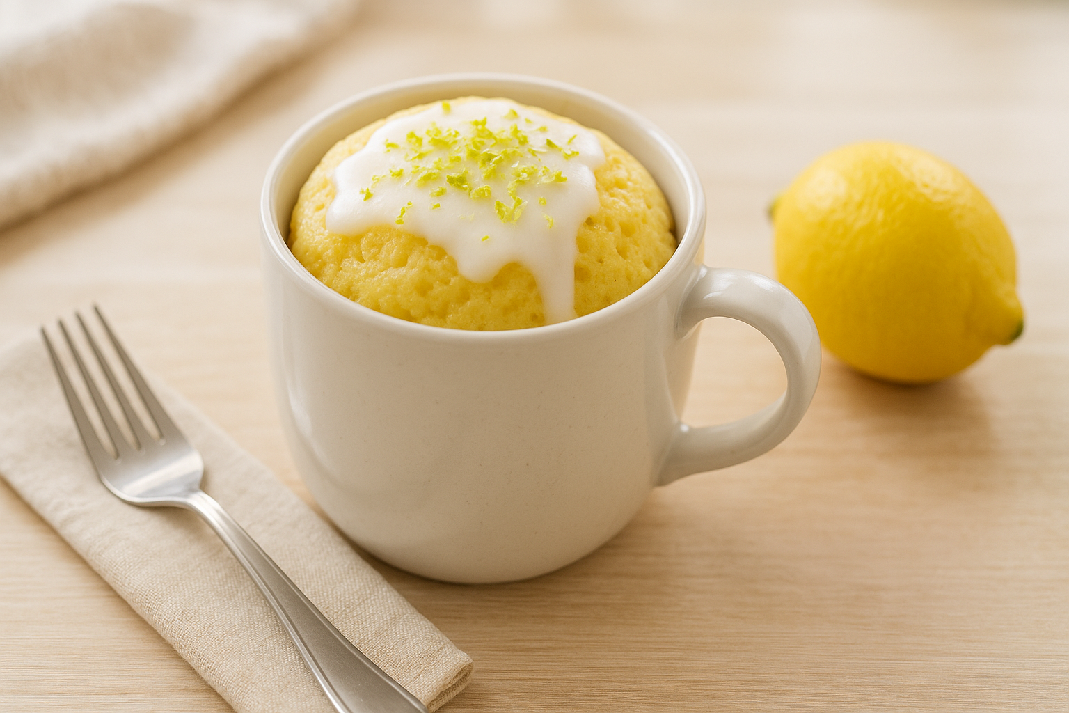 Bizcocho de Limón Express en Taza para Freidora de Aire