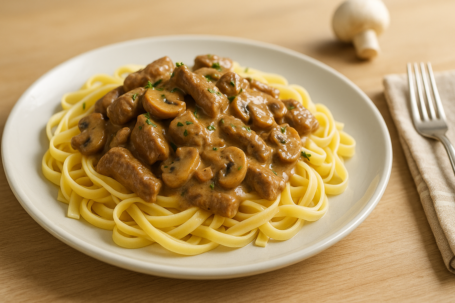 Solomillos Stroganoff con Tallarines: Un Clásico Renovado