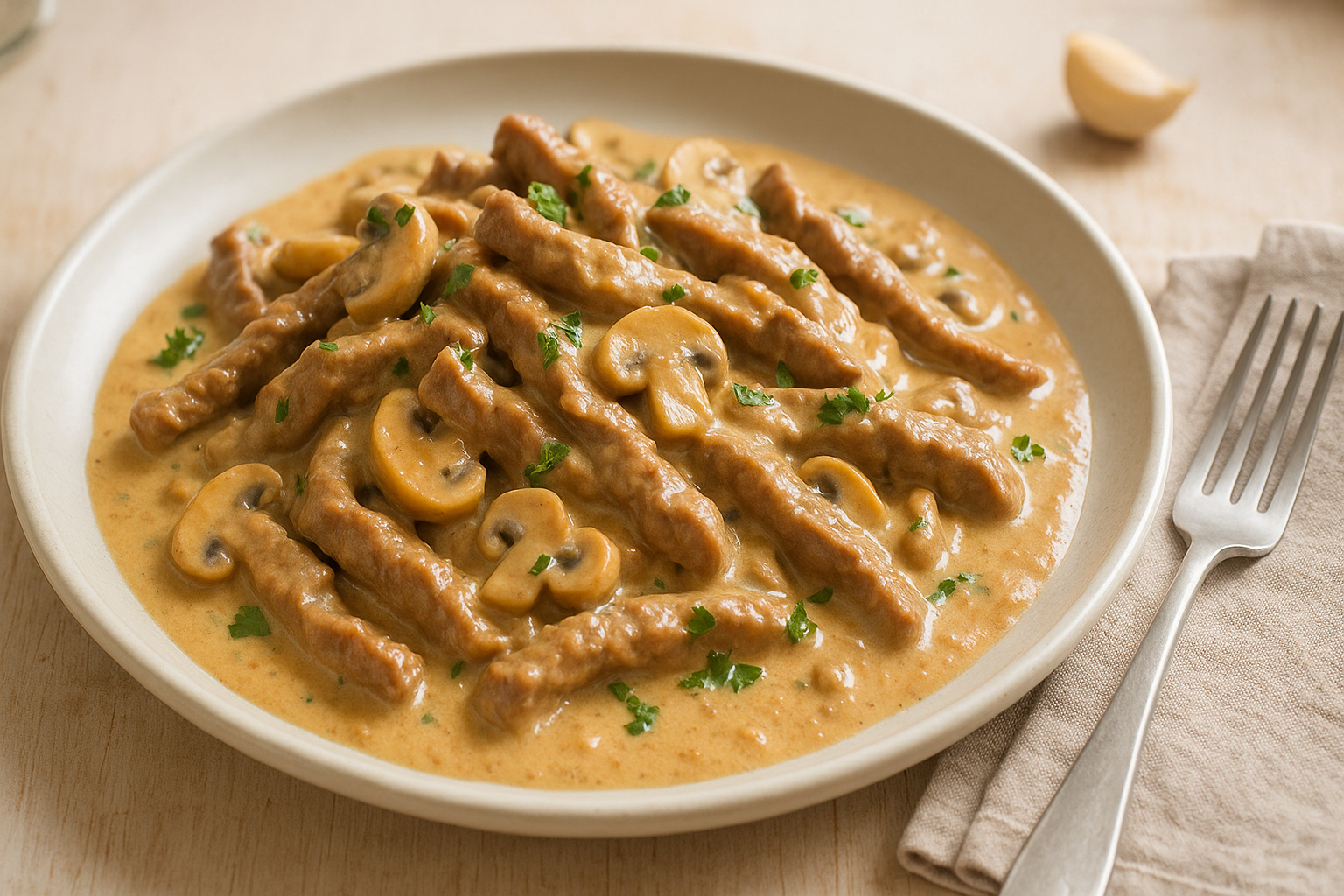 Ternera Strogonoff Cremosa que Sorprenderá a Todos