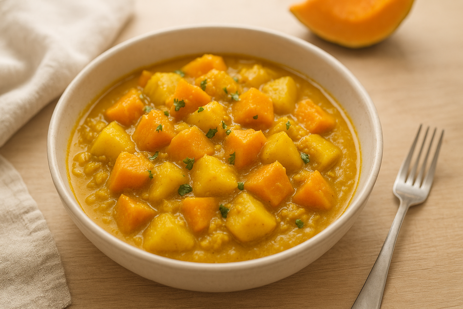 Curry de calabaza y patata que te sorprenderá