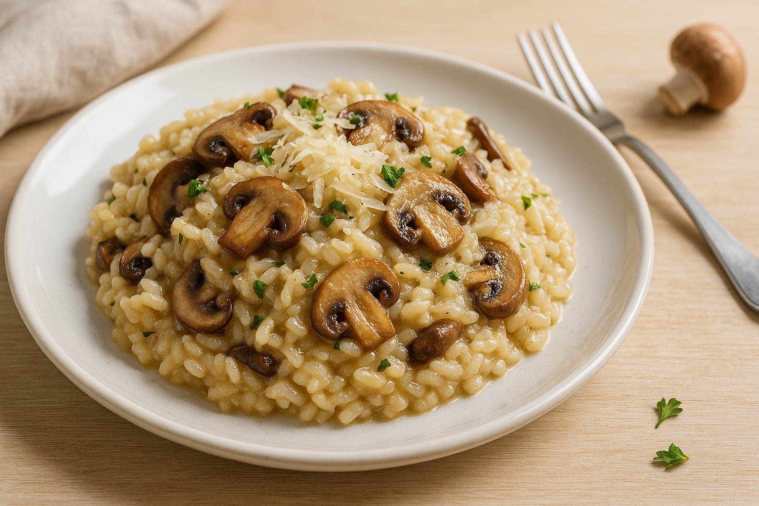 Risotto de setas con parmesano irresistible
