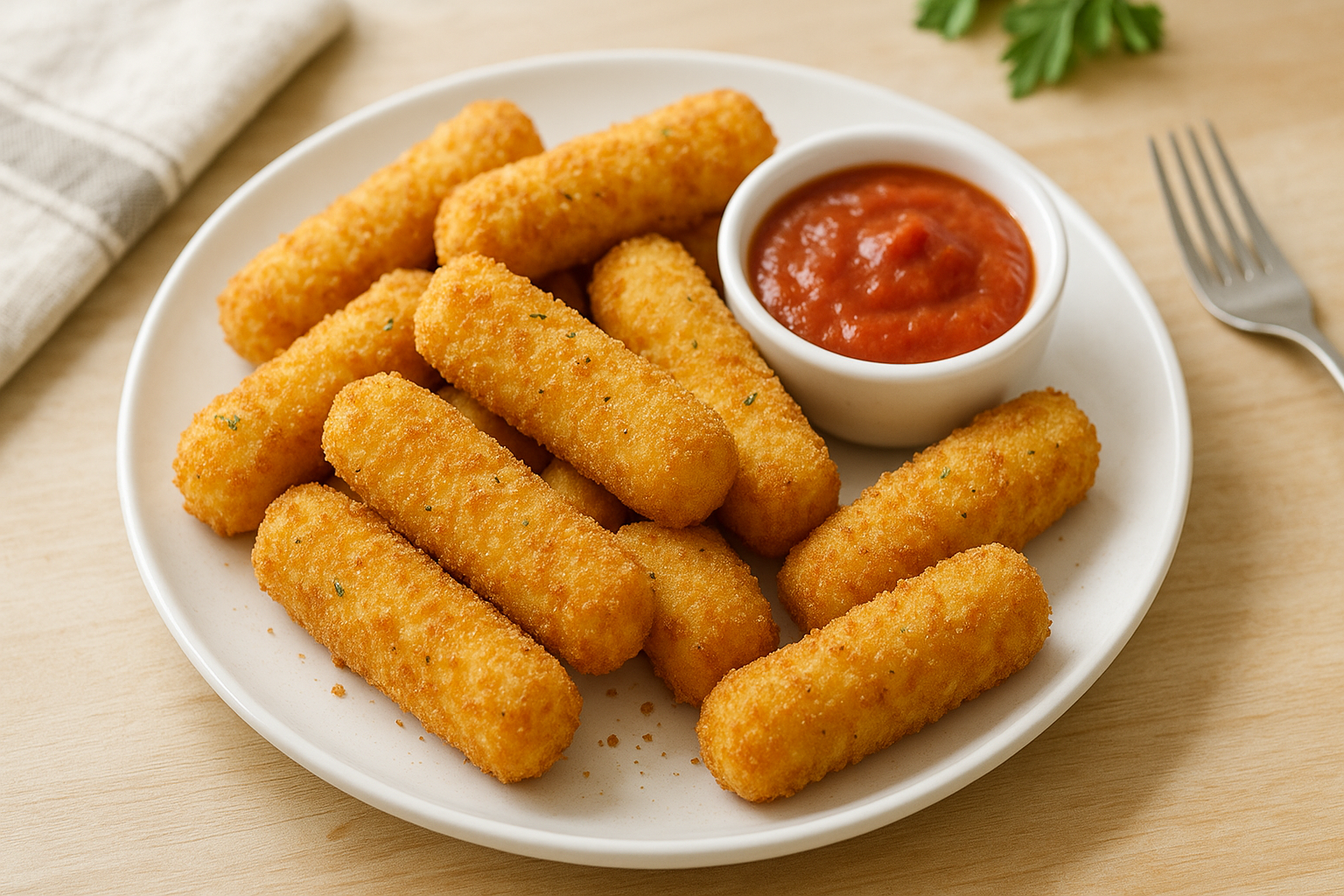 Palitos de mozzarella crujientes en freidora de aire