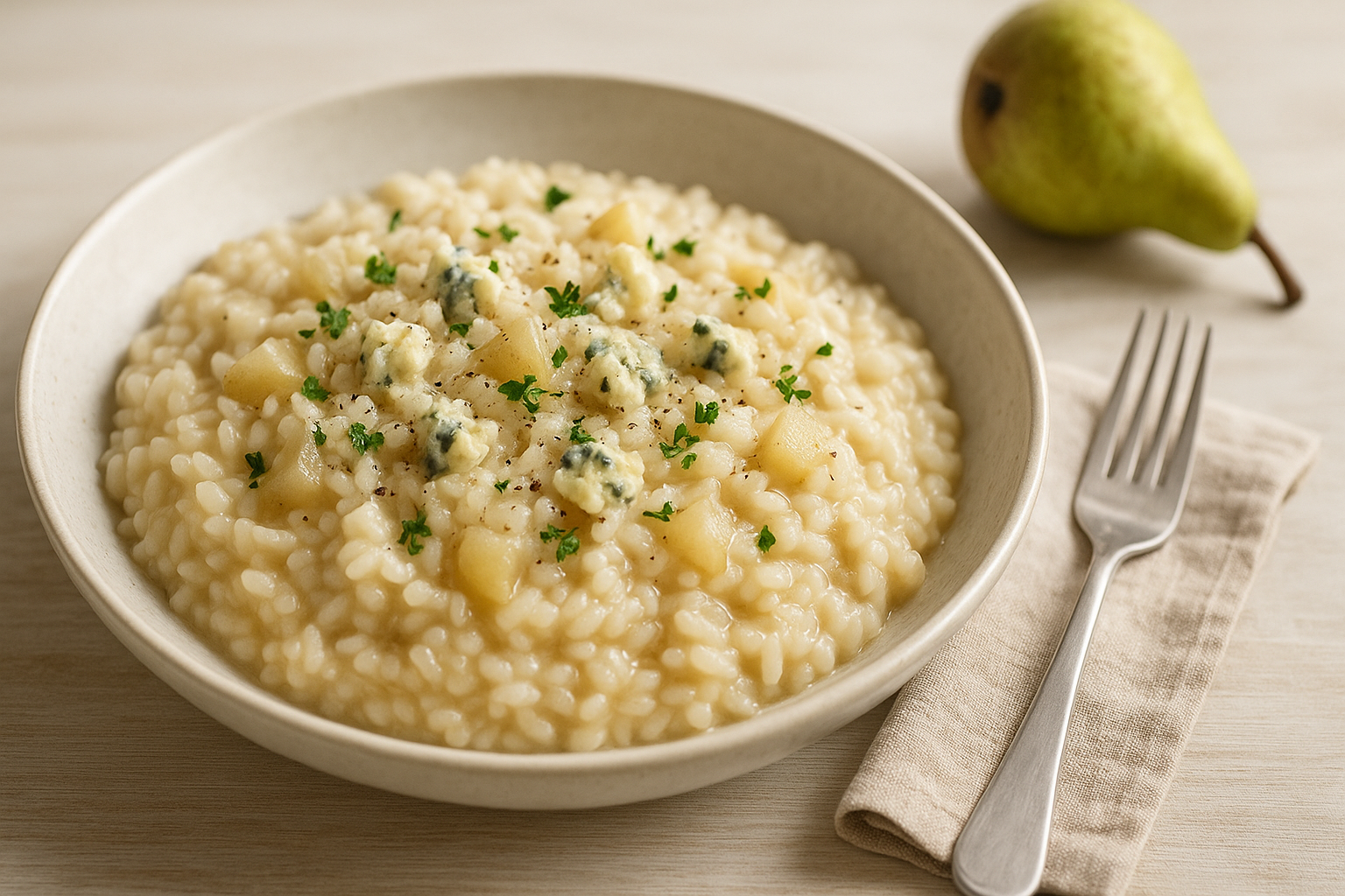 Risotto de Pera y Gorgonzola que Sorprenderá a Todos