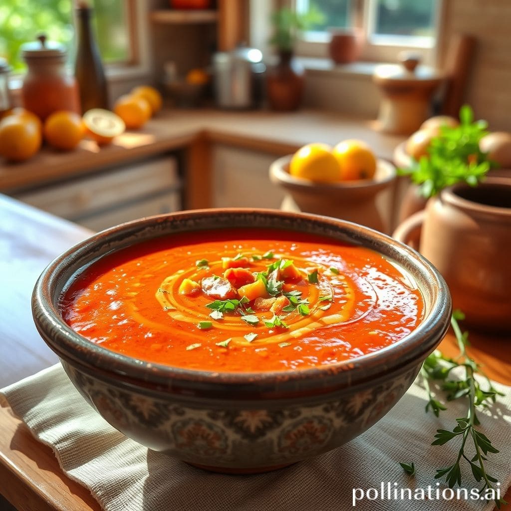 Plato de Salmorejo con Garbanzos y Pollo