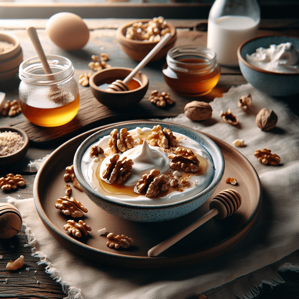 Plato de Yogur Griego con Nueces y Miel