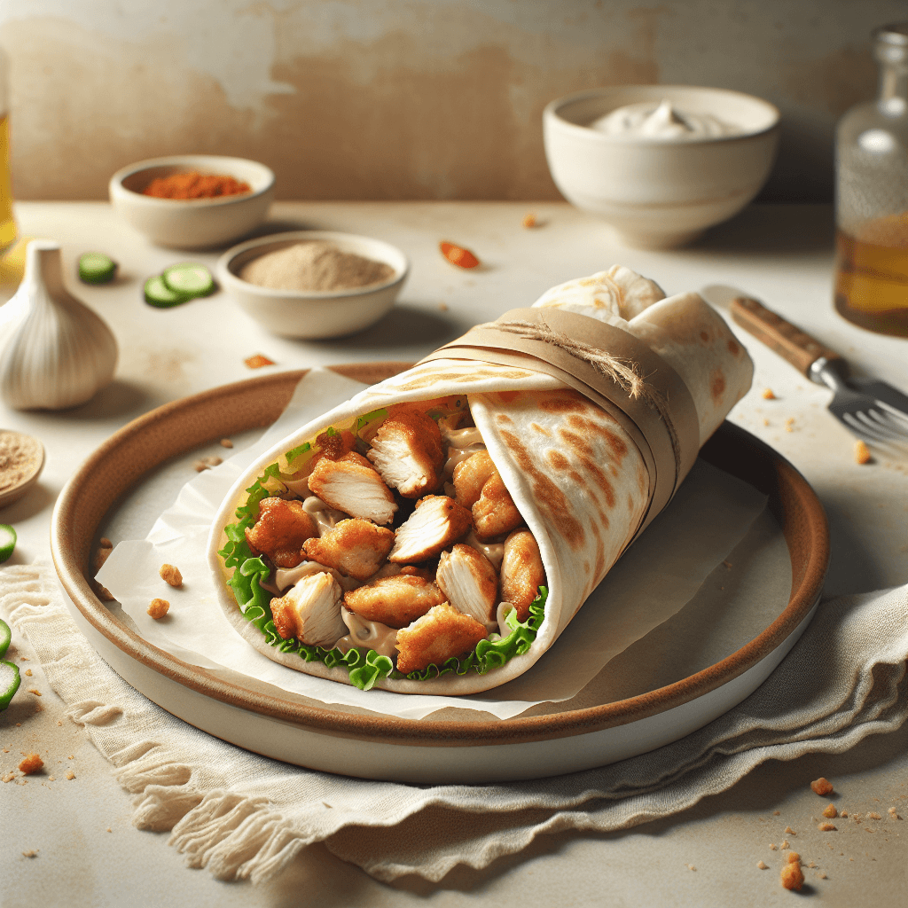Plato de Rollito de Shawarma Frito con Pollo