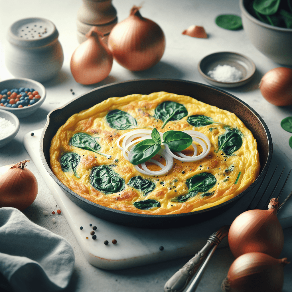 Plato de Tortilla de Patata con Cebolla y Espinacas: ¡Un Clásico con un Giro Saludable!