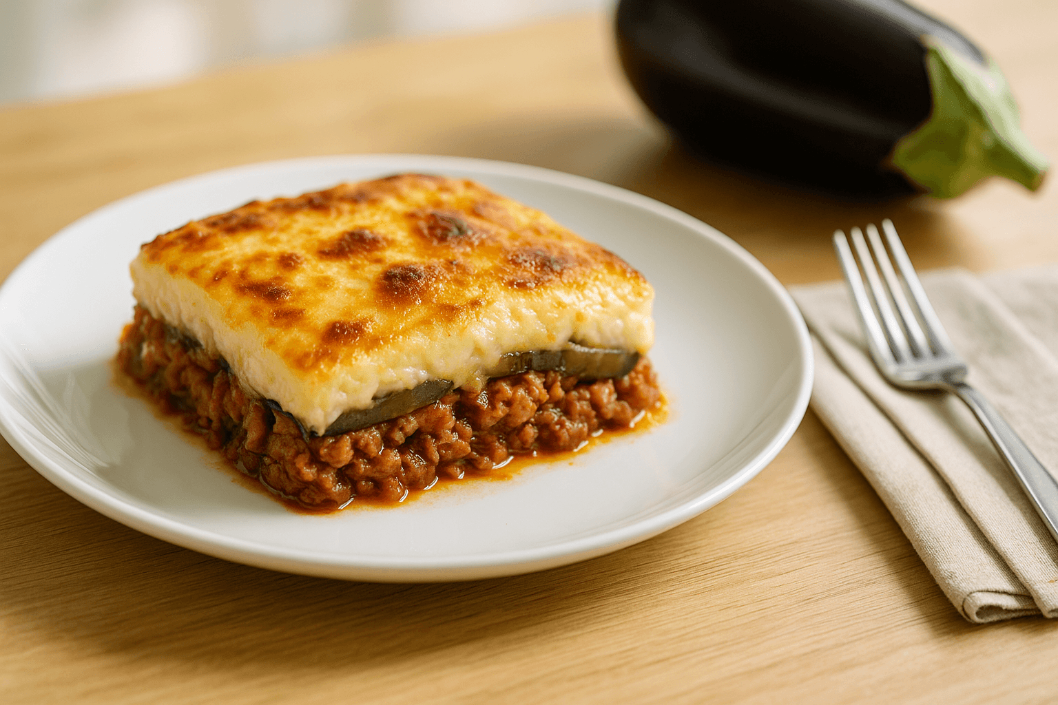 Plato de Moussaka Griega Tradicional que Sorprende
