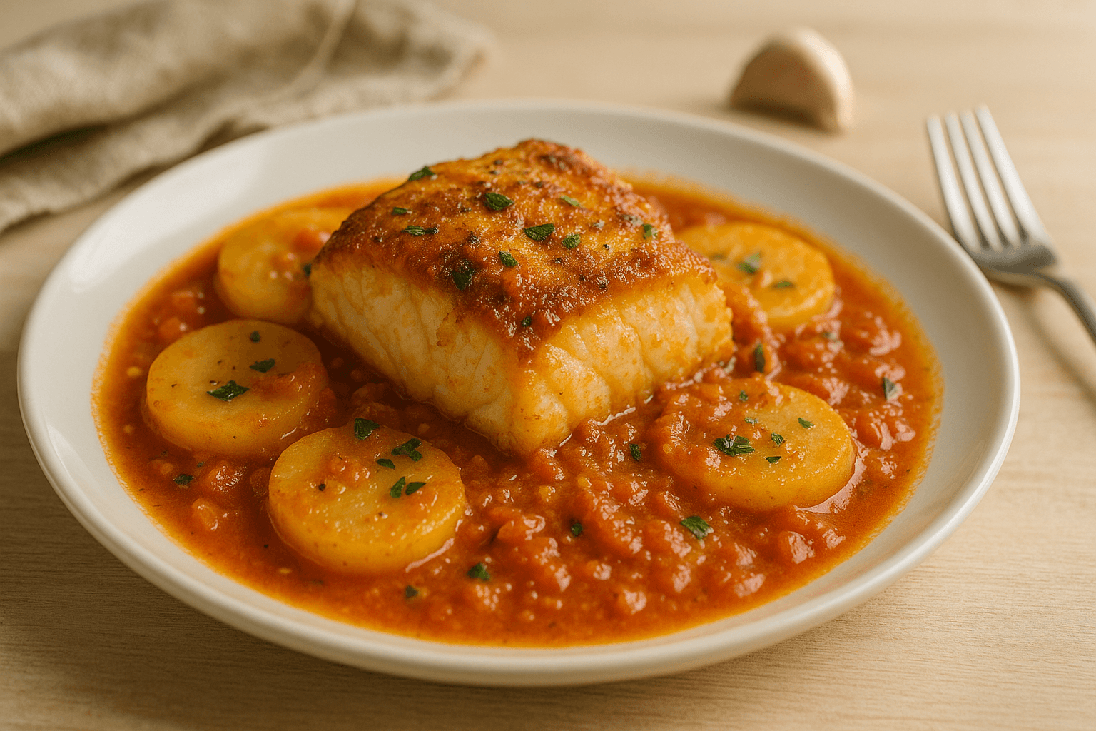 Plato de Bacalao jugoso en freidora de aire que te sorprenderá