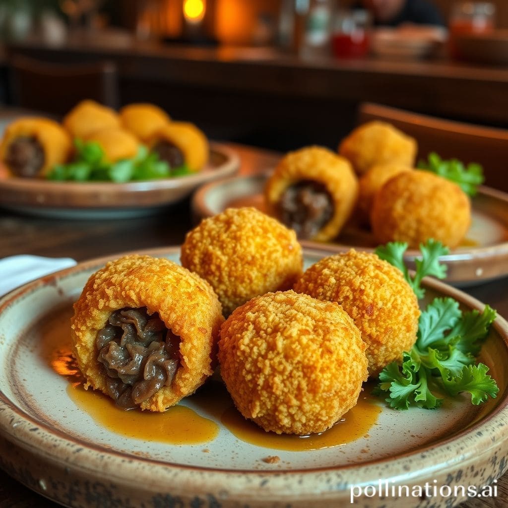 Plato de Croquetas de Rabo de Ternera con Puré de Patatas y Ensalada Verde