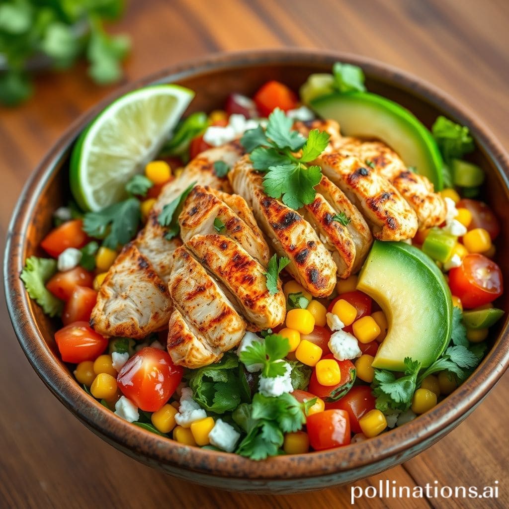 Plato de Ensalada Mexicana con Pollo al Chipotle