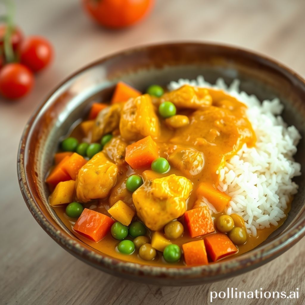 Curry Amarillo de Pavo, Arroz y Verduras