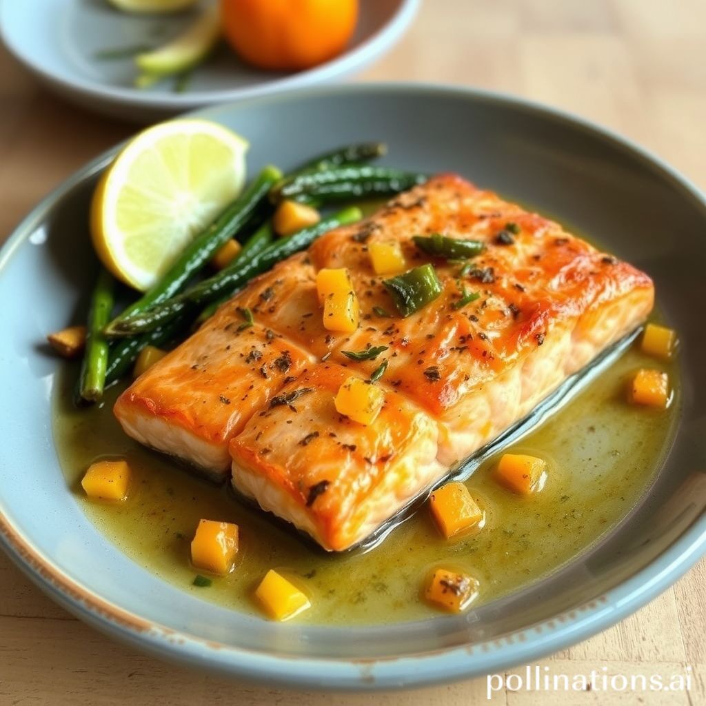 Salmón al horno con calabaza y setas