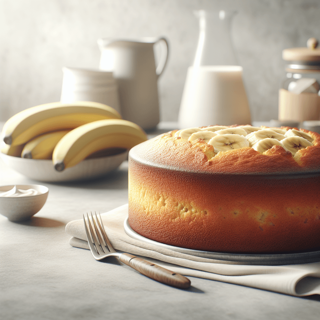 Pastel Esponjoso de Plátano
