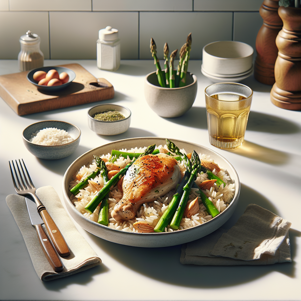 Arroz Campero con Pollo y Espárragos Verdes