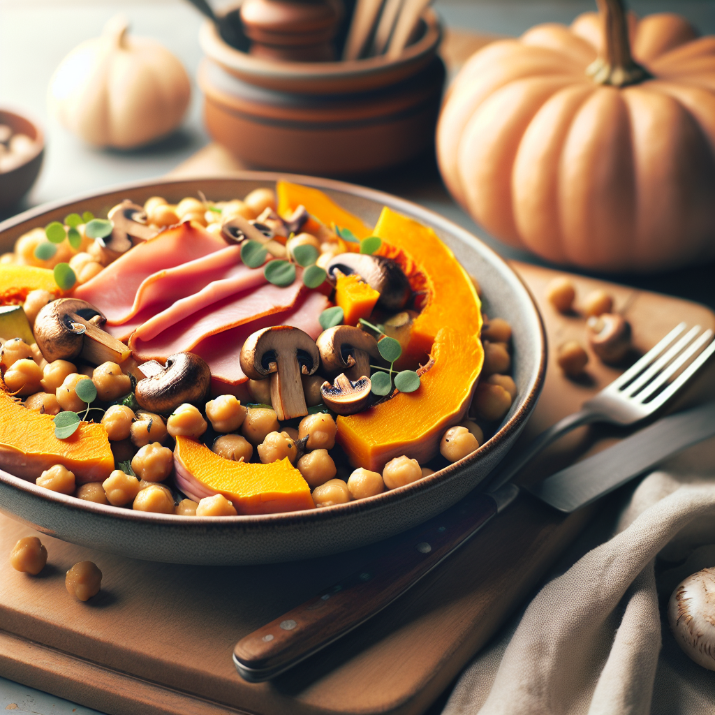Garbanzos con Calabaza, Setas y Jamón: Un Placer Otoñal