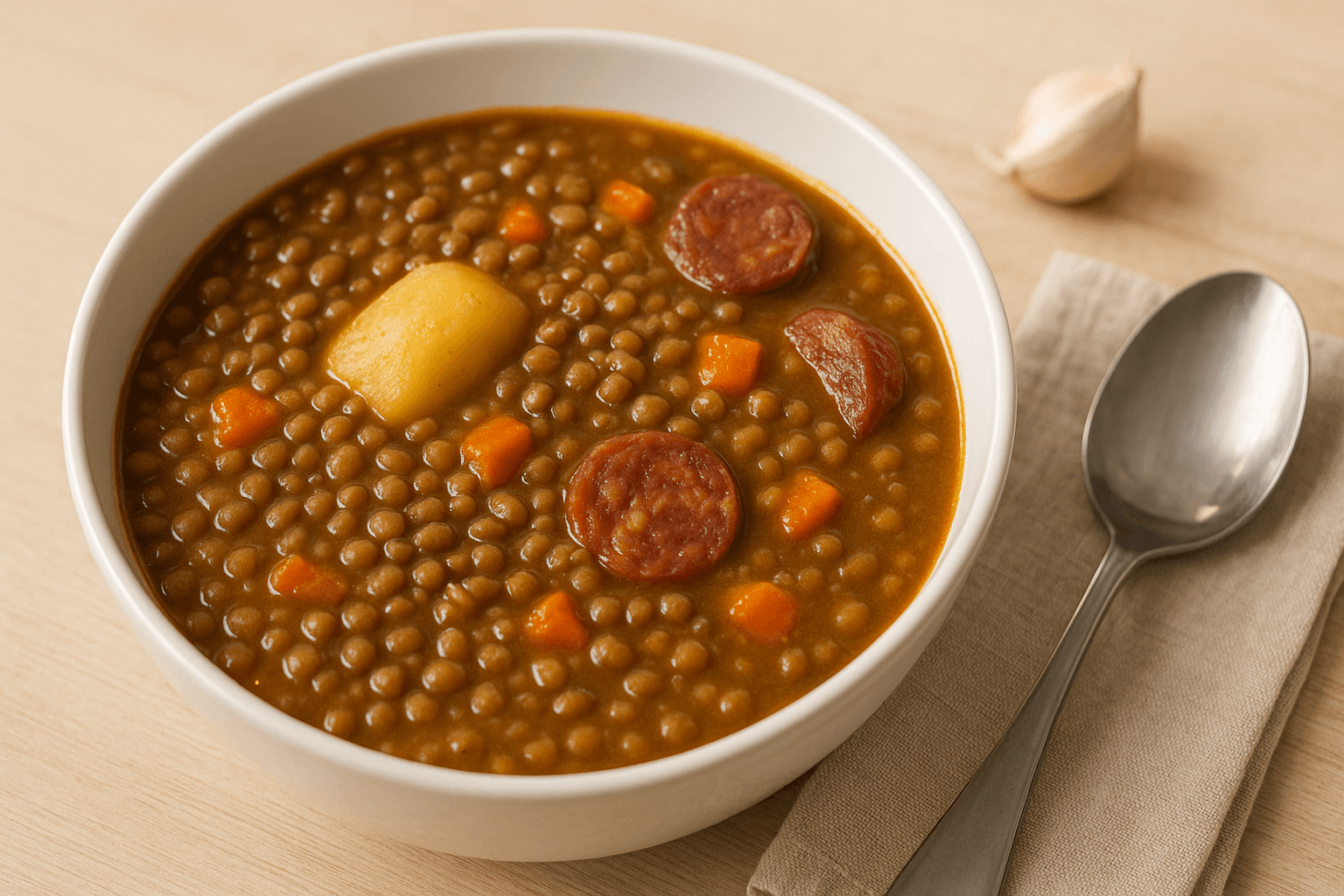 Plato de Potaje de Lentejas Tradicional y Reconfortante