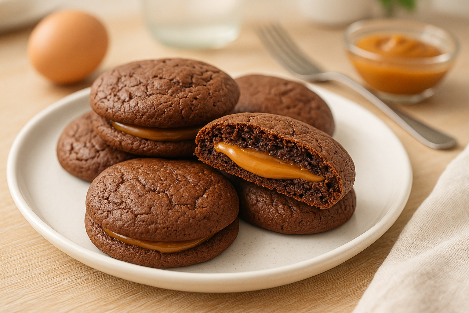 Galletas de Brownie Rellenas de Dulce de Leche en Air Fryer