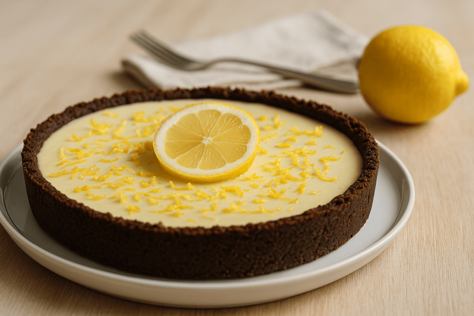 Plato de Tarta de Chocolate y Limón que Sorprenderá a Todos