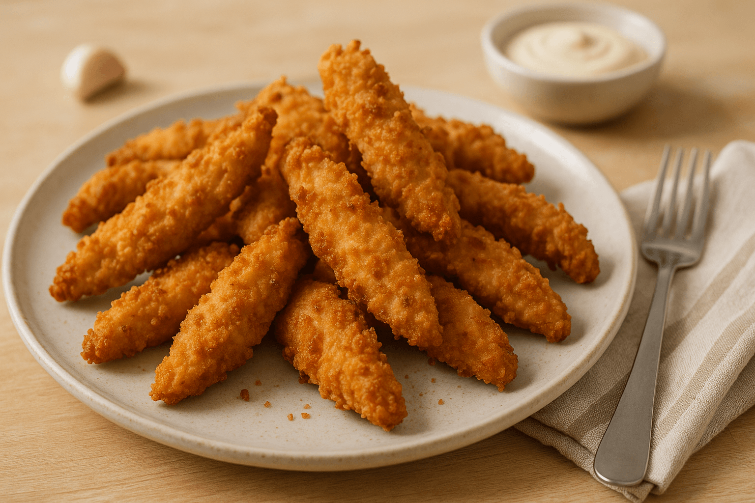 Plato de Lágrimas de Pollo Crujientes en Air Fryer que Sorprenderán